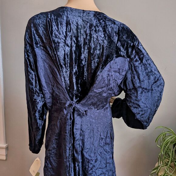 NWT Vintage 90s French Gear Blue Maxi Dress Mixed Media Boho Whimsygoth Size XL - Picture 6 of 12